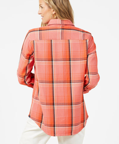 Outerknown - Women's Blanket Shirt - Bright Coral Andover Plaid