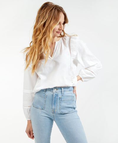 Outerknown - Jolie Ruffle Top - Bright White