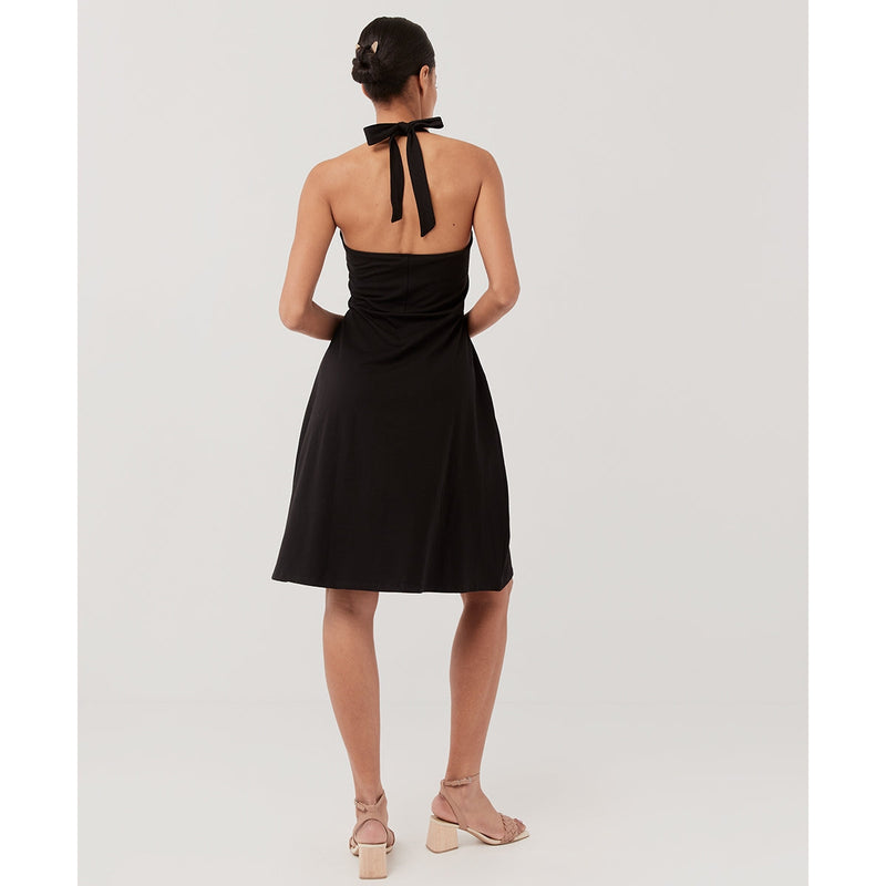 Women’s Fit & Flare Halter Dress - Black