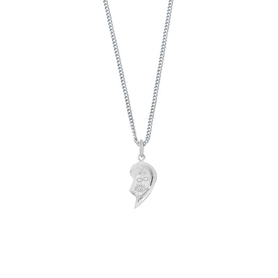 BFF Broken Heart Necklace SET - Silver