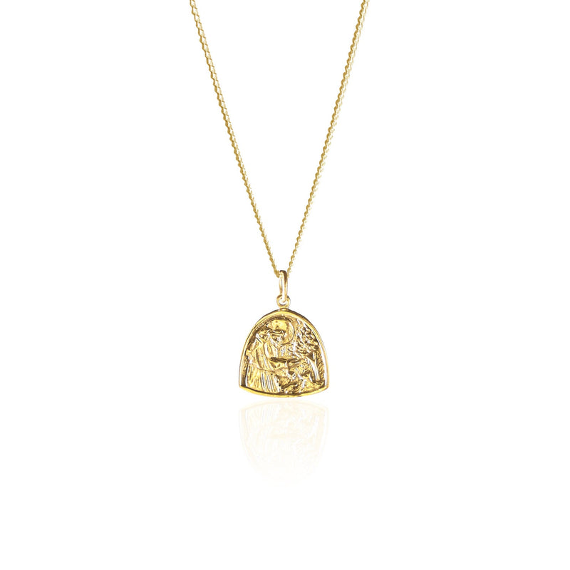 9KT SOLID GOLD - St Assisi - Patron Saint of Animals & the Environment Necklace