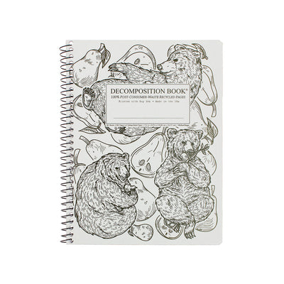 Decomposition - Large Spiral Notebook Ruled - Pear Bears