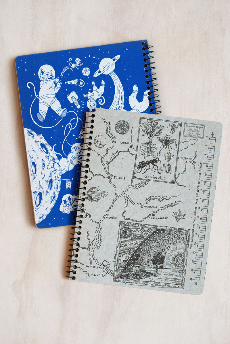Decomposition - Large Spiral Notebook Ruled - Kittens in Space