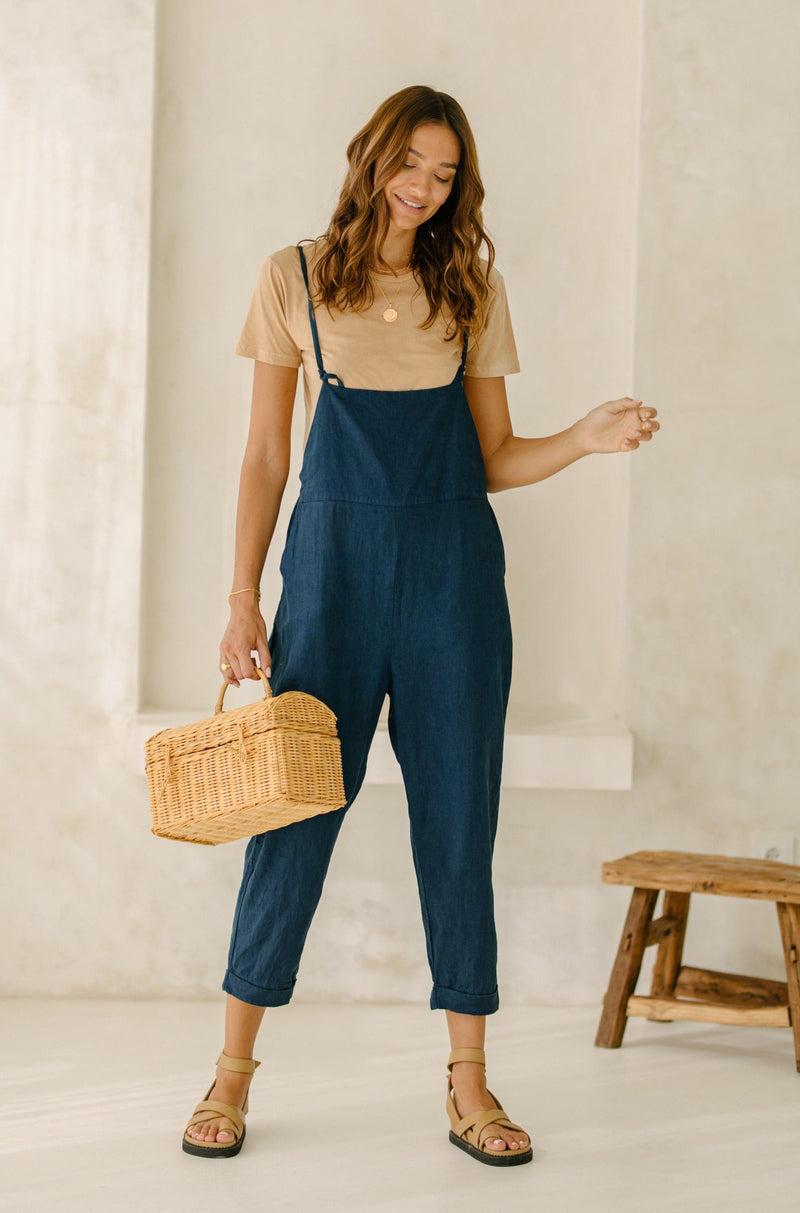 Ollie Overalls - Ocean Blue *Organic Plant Dyed*