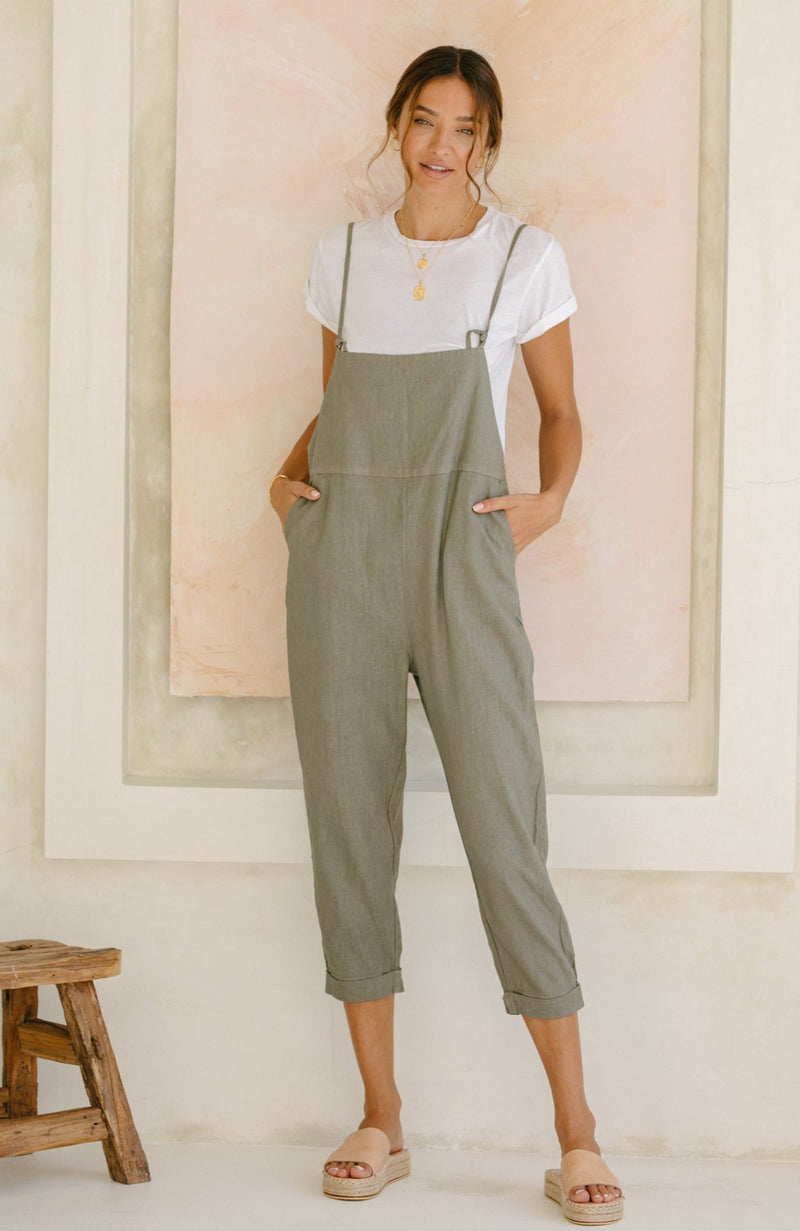 Ollie Overalls - Sage *Organic Plant Dyed*