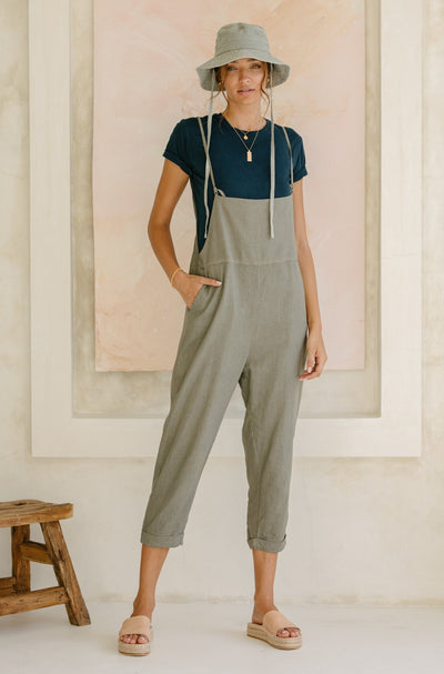 Ollie Overalls - Sage *Organic Plant Dyed*