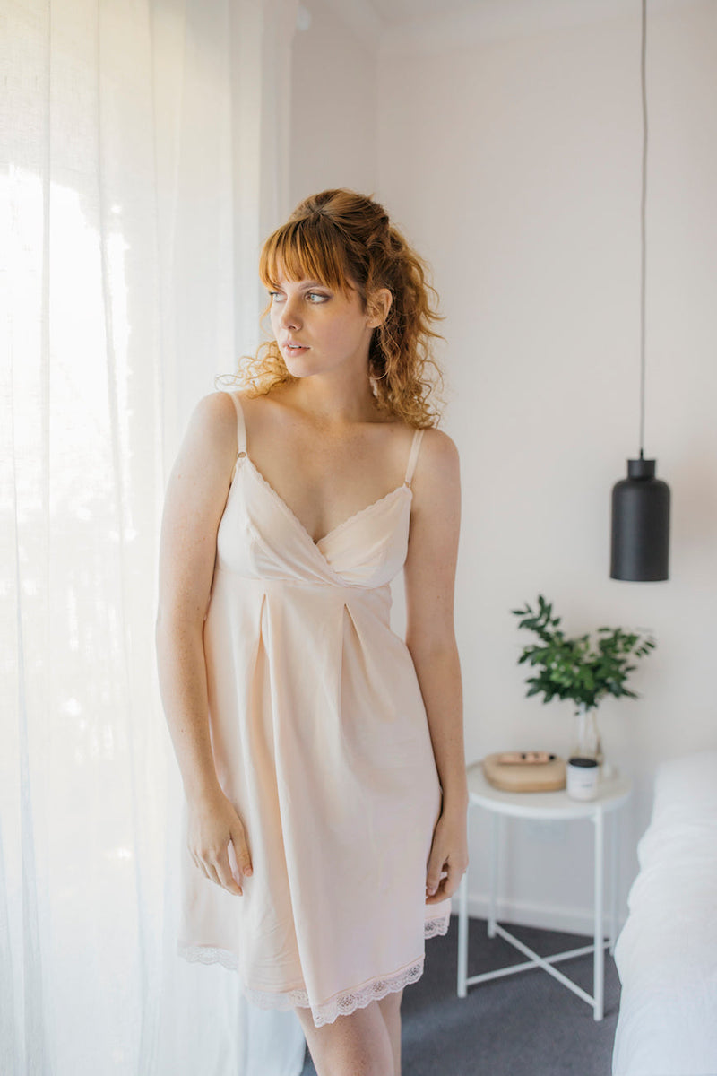 Caitlin Supported Bust Nightie in Pink Blush