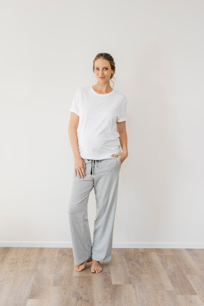 Noosa Day Pant in Grey Marle