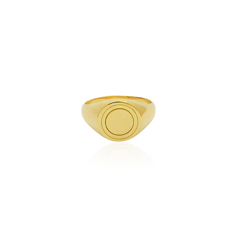 Halo Signet Ring - Gold