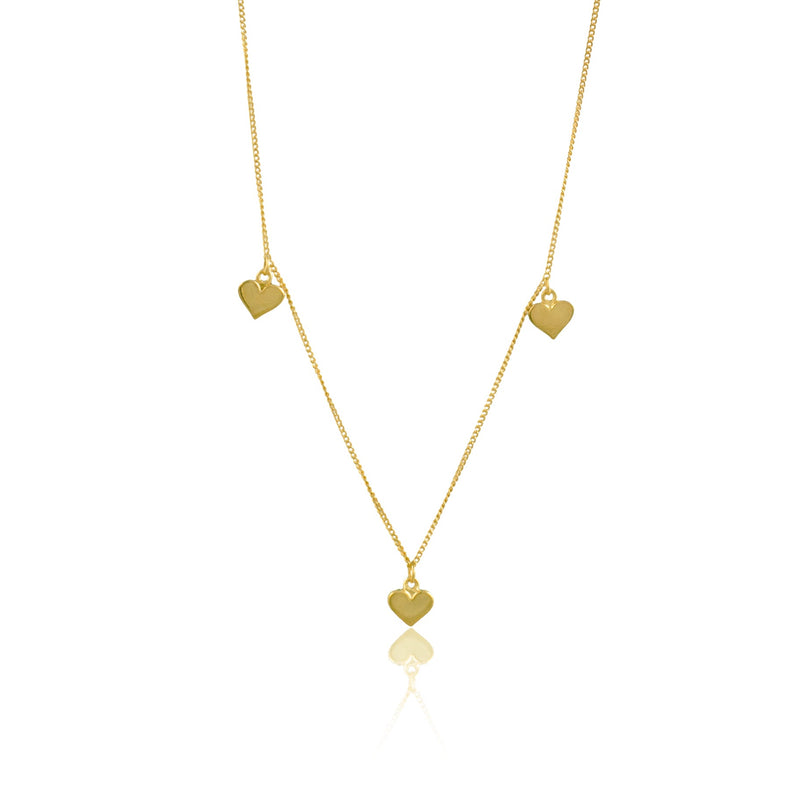 9KT SOLID GOLD - Triple Heart Necklace