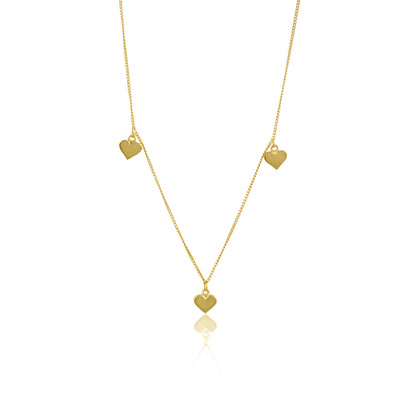 Triple Heart of Gold Necklace - (Gold)