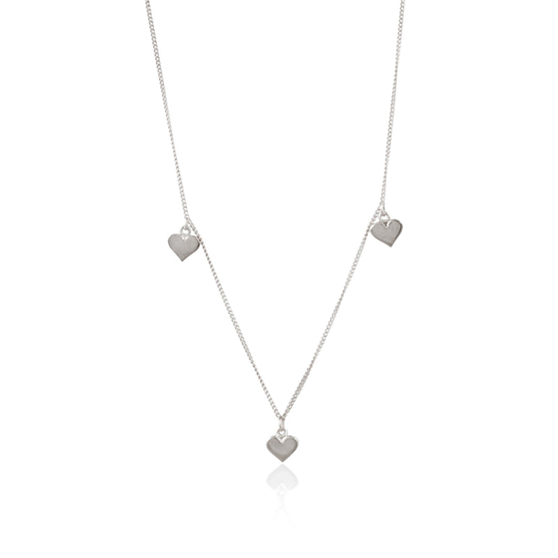Triple Heart of Gold Necklace - (Silver)