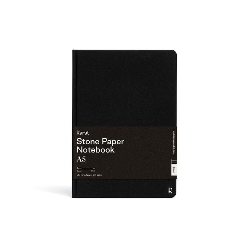 Karst - A5 Hardcover Ruled Notebook Black