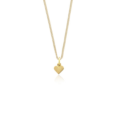 9KT SOLID GOLD - Single Heart of Gold Necklace