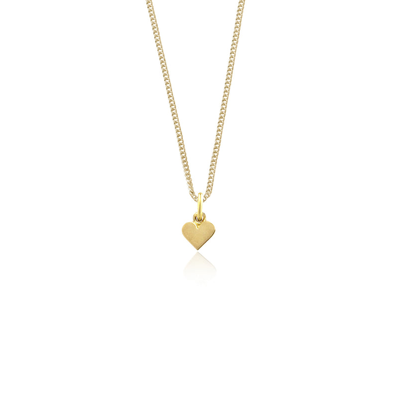 9KT SOLID GOLD - Single Heart of Gold Necklace