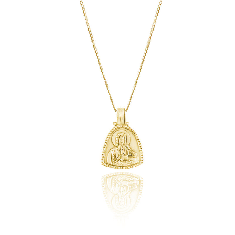 9KT SOLID GOLD Cecilia - Patroness of Music Necklace