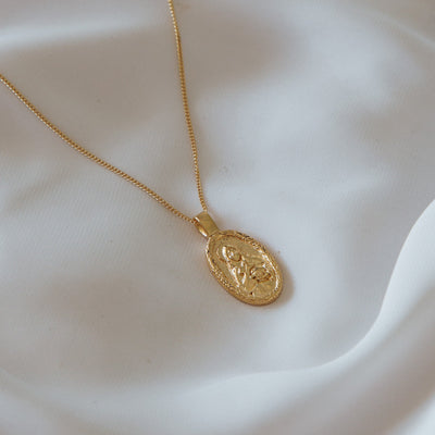 9KT SOLID GOLD St Melangell - Patron Saint of Small Animals Necklace