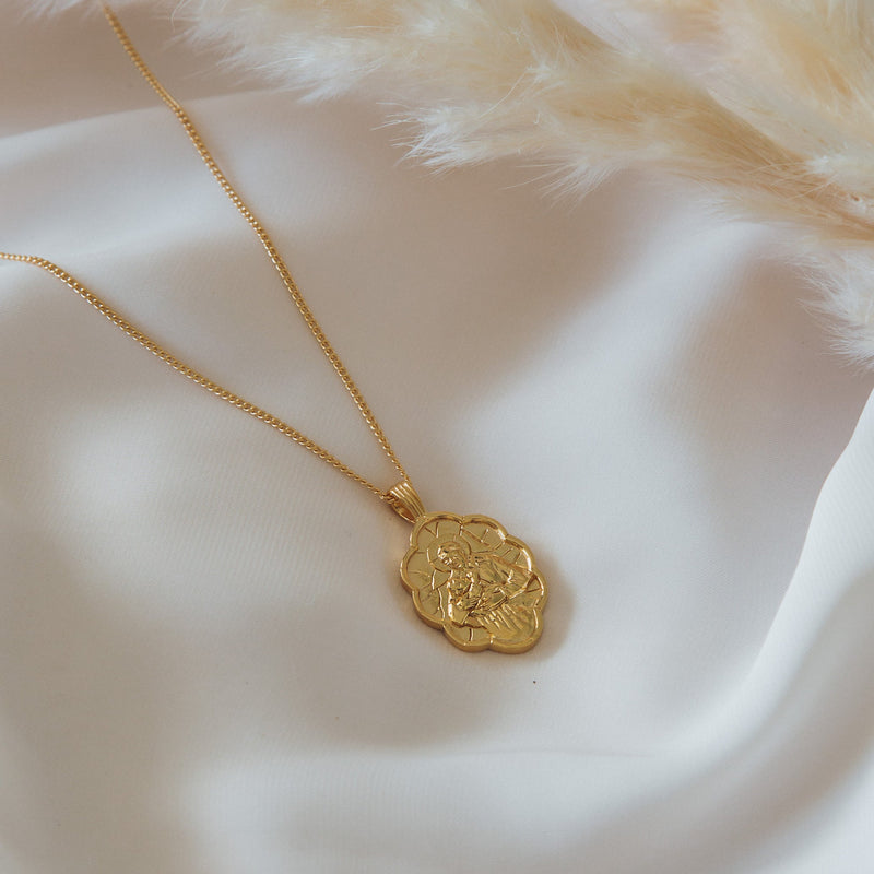 9KT SOLID GOLD St Vincent De Paul - Patron Saint of Charity & Giving Back Necklace