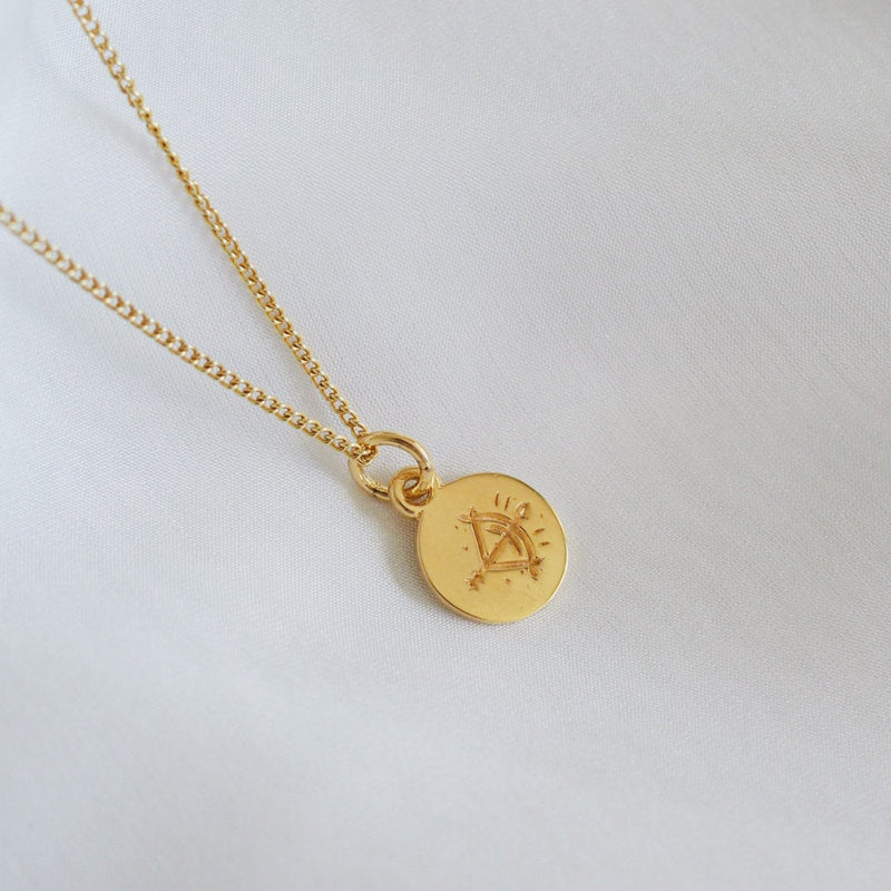 Sagittarius Mini Zodiac Necklace - Gold