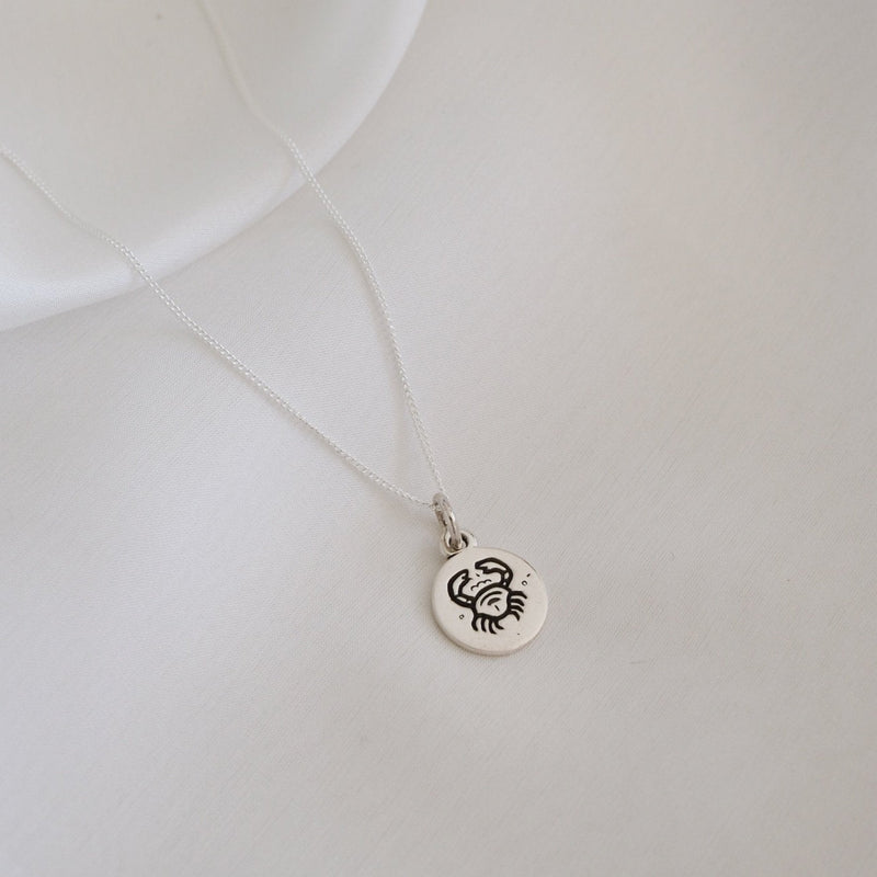 Cancer Mini Zodiac Necklace - Silver