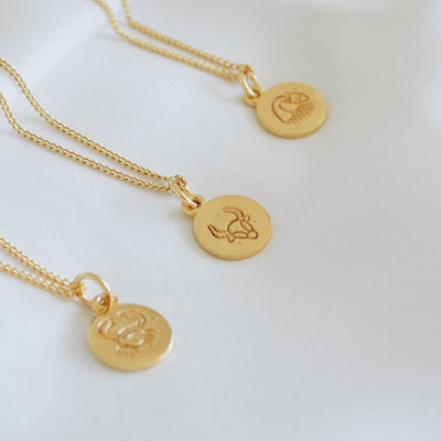 Taurus Mini Zodiac Necklace - Gold