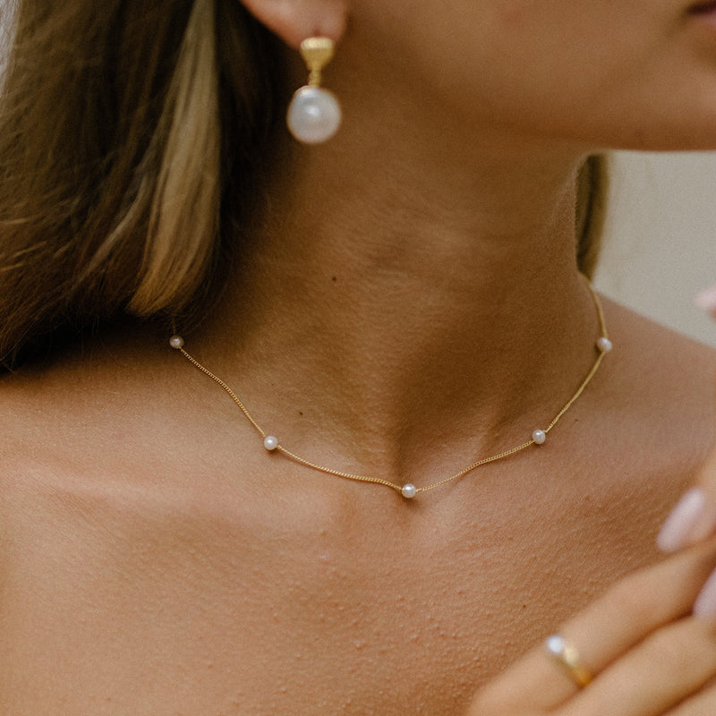 The Mia Chain & Pearl Necklace - GOLD