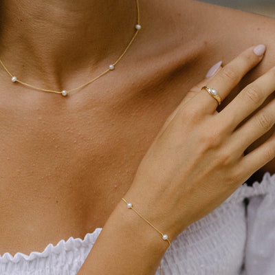 The Mia Chain & Pearl Necklace - SILVER