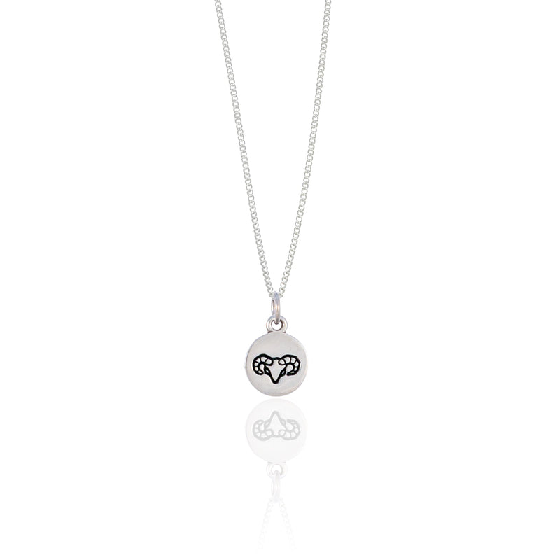 Aries Mini Zodiac Necklace - Silver