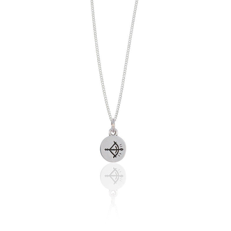 Sagittarius Mini Zodiac Necklace - Silver