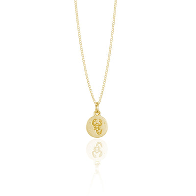 Scorpio Mini Zodiac Necklace - Gold