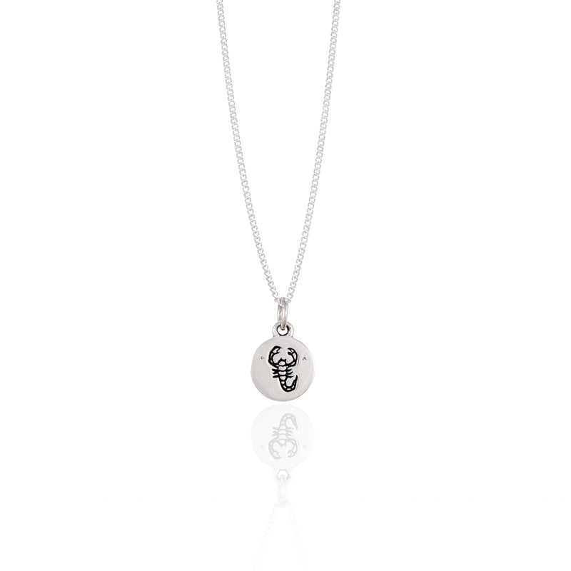 Scorpio Mini Zodiac Necklace - Silver
