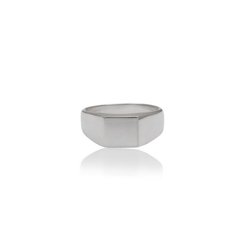 Classic Square Signet Ring - Silver