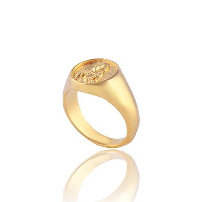 9KT SOLID GOLD St John Patron Saint of Friendship & Love Signet Ring