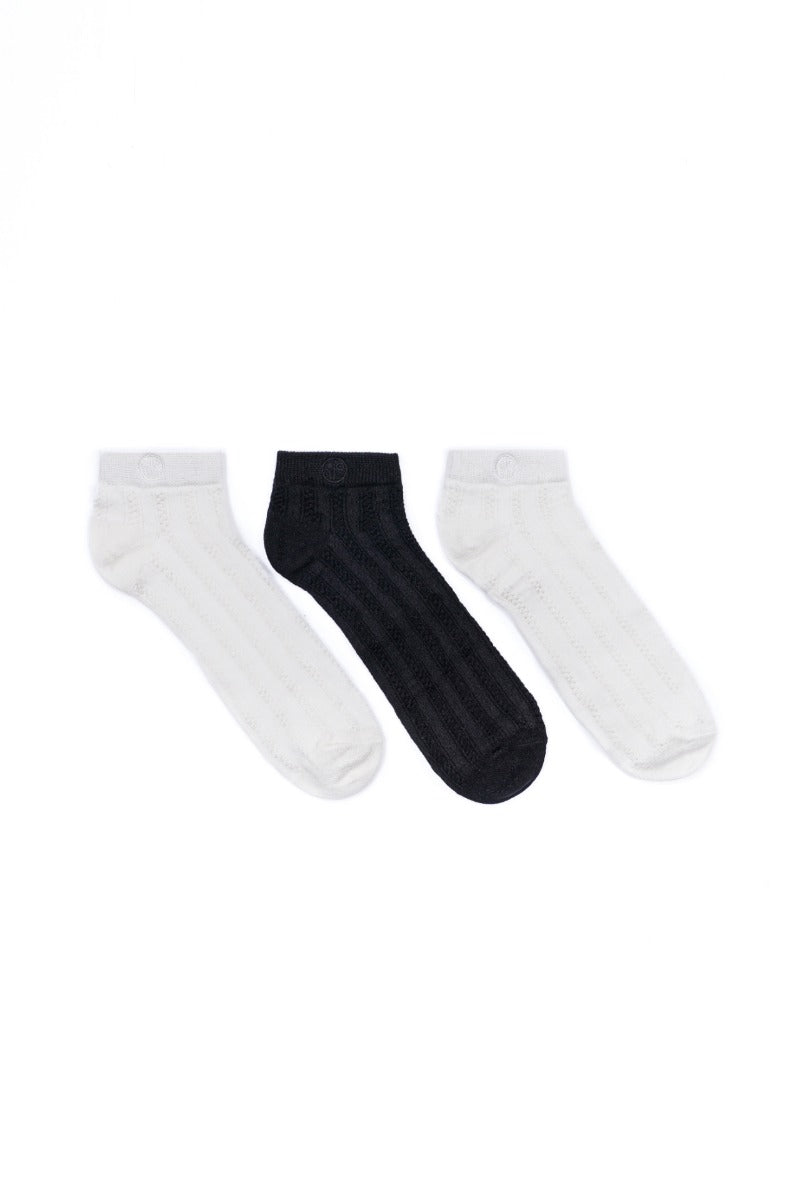 Ankle Socks - 2 White & 1 Black