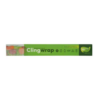 Biotuff Compostable Cling Wrap 100 x 30cm Sheets 30m