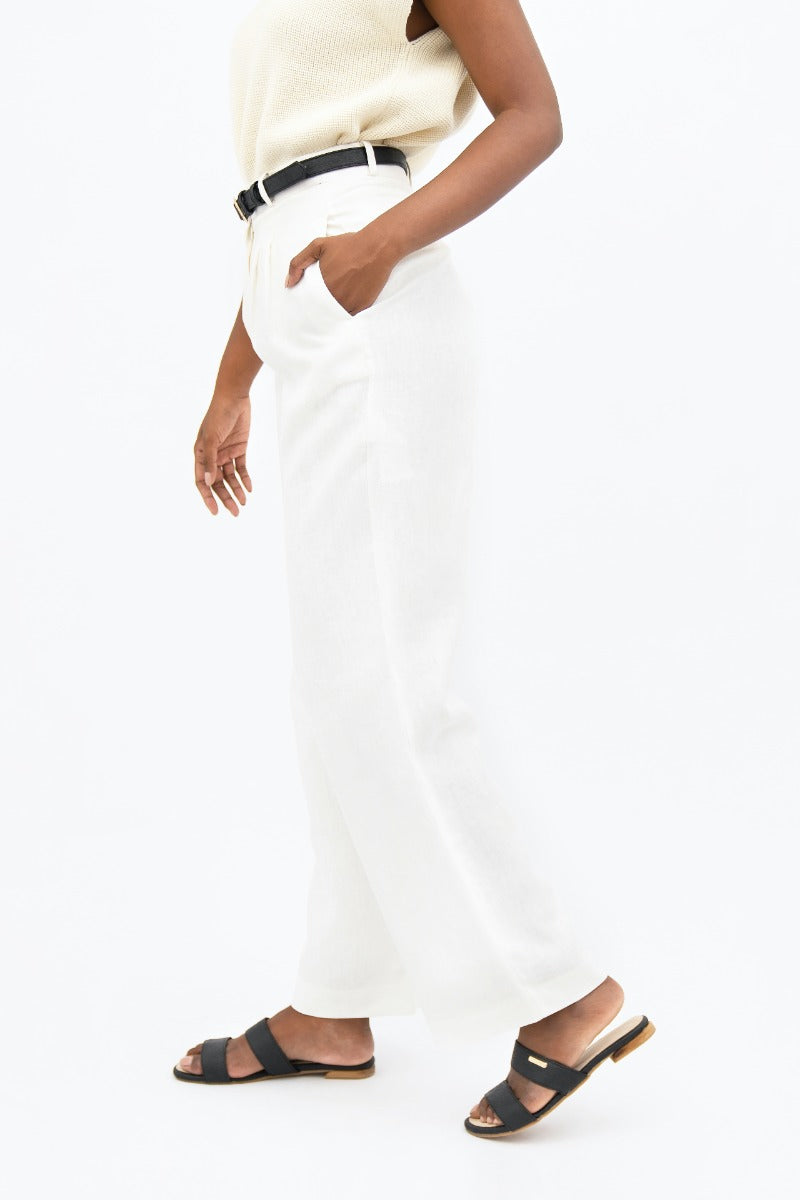 French Riviera NCE - Wide Leg Pants - Porcelain