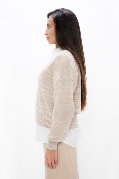 Nagano MMJ - V-Neck Sweater - Sand Marl