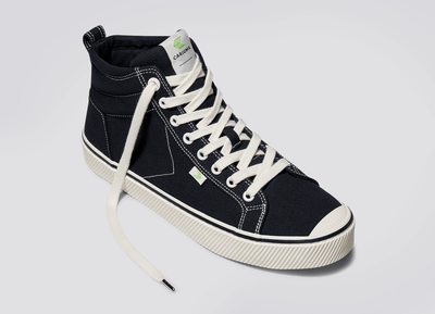 OCA High Stripe Black Canvas Contrast Thread Sneaker Men