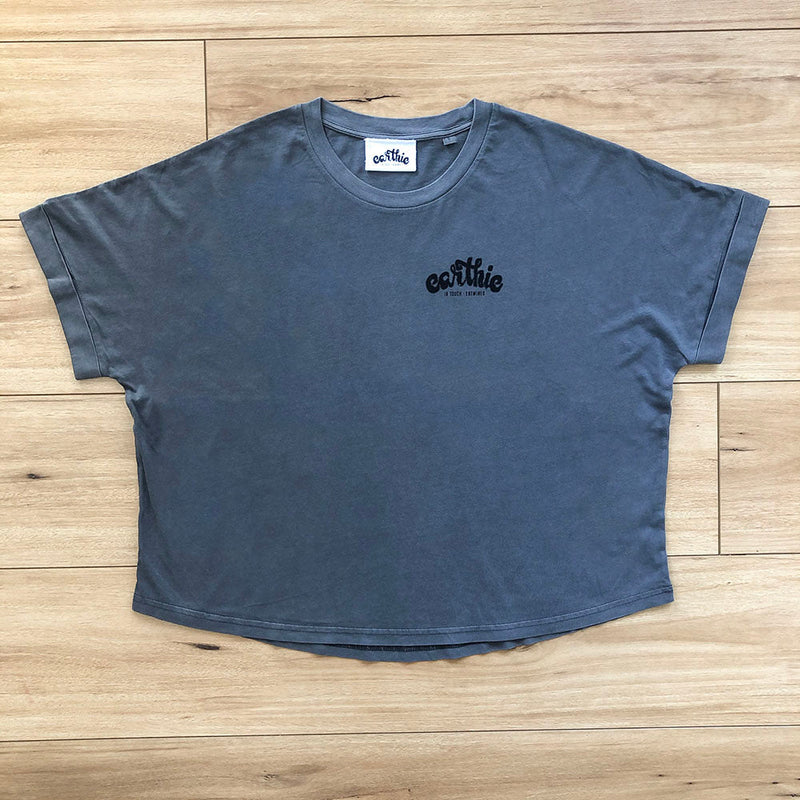 Earthie Oversized Vintage Tee – Small Logo Front